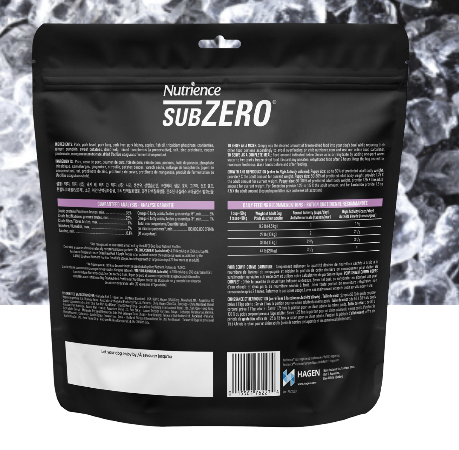 Cru séché à froid porc & pomme - Nutrience subzero