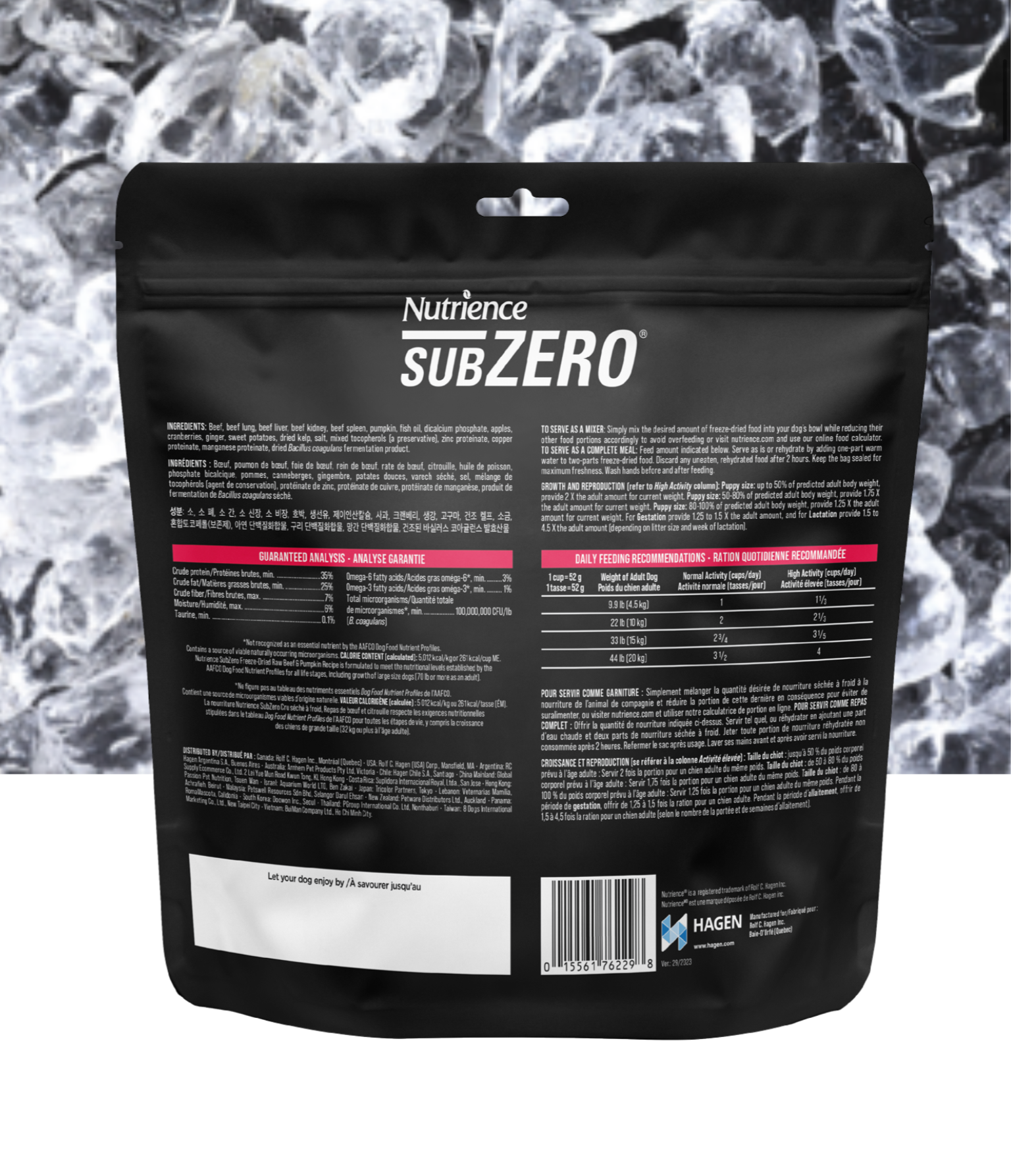 Cru séché à froid boeuf & citrouille - Nutrience subzero