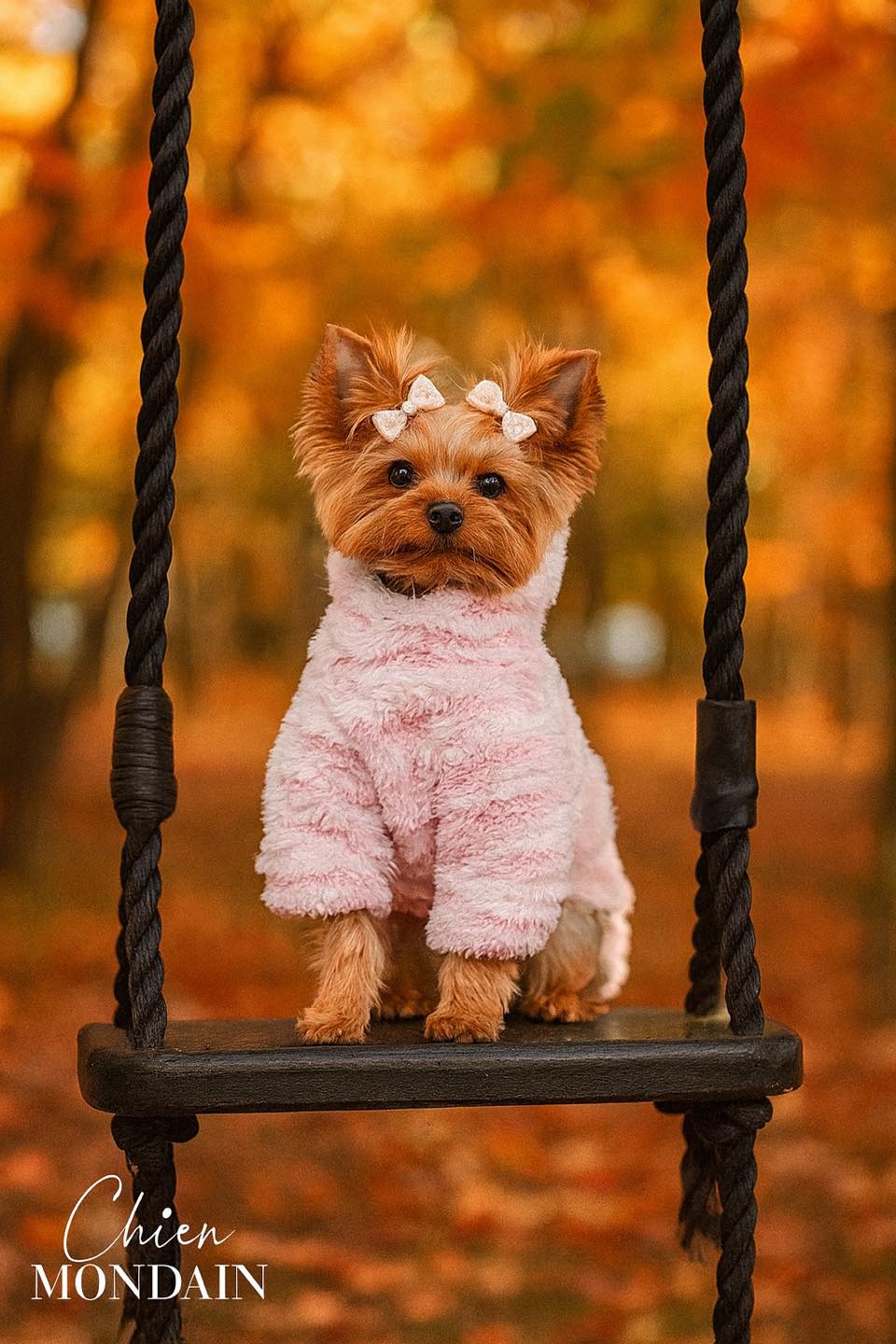 Le coton ouaté pour chien Peluche Rayé Rose