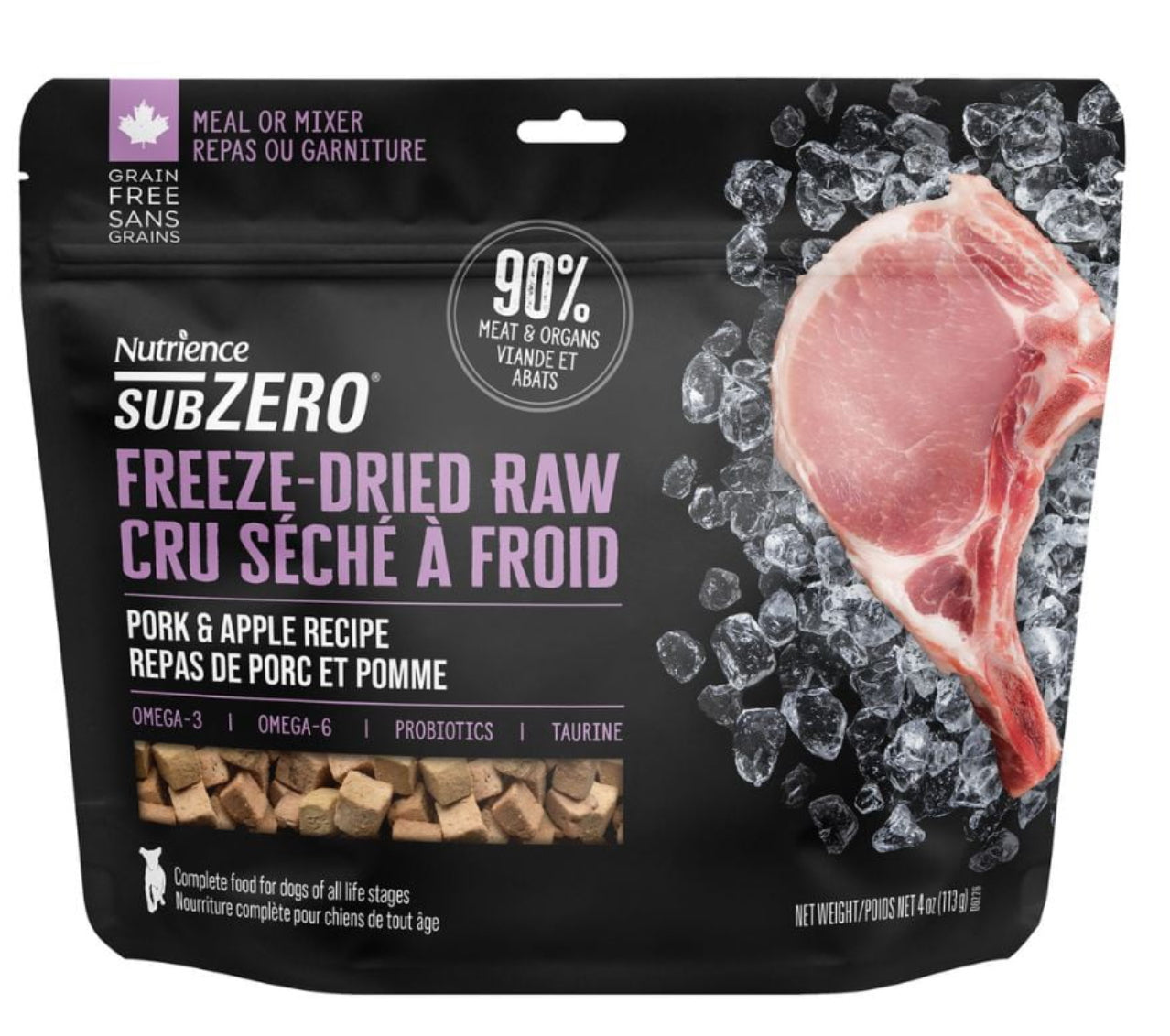 Cru séché à froid porc & pomme - Nutrience subzero