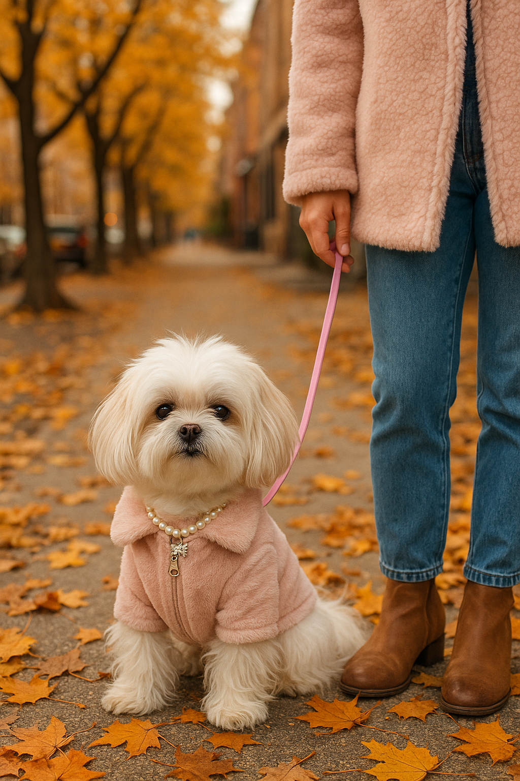 La veste en fausse fourrure pour chien rose