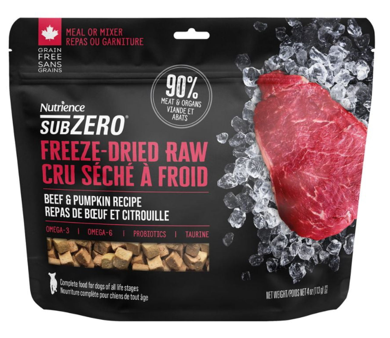 Cru séché à froid boeuf & citrouille - Nutrience subzero