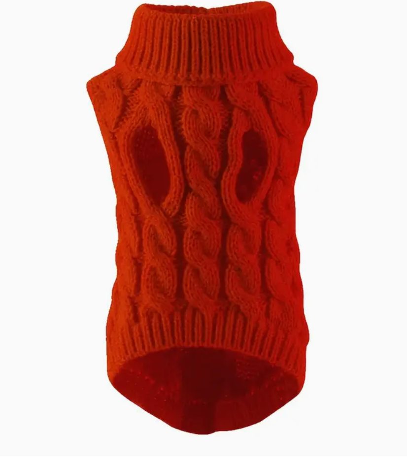 Le tricot pour chien rouge