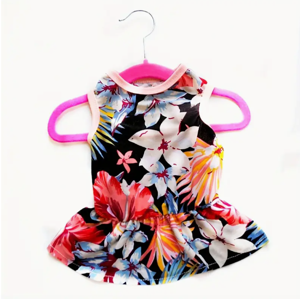 La robe pour chien fleurs jungle