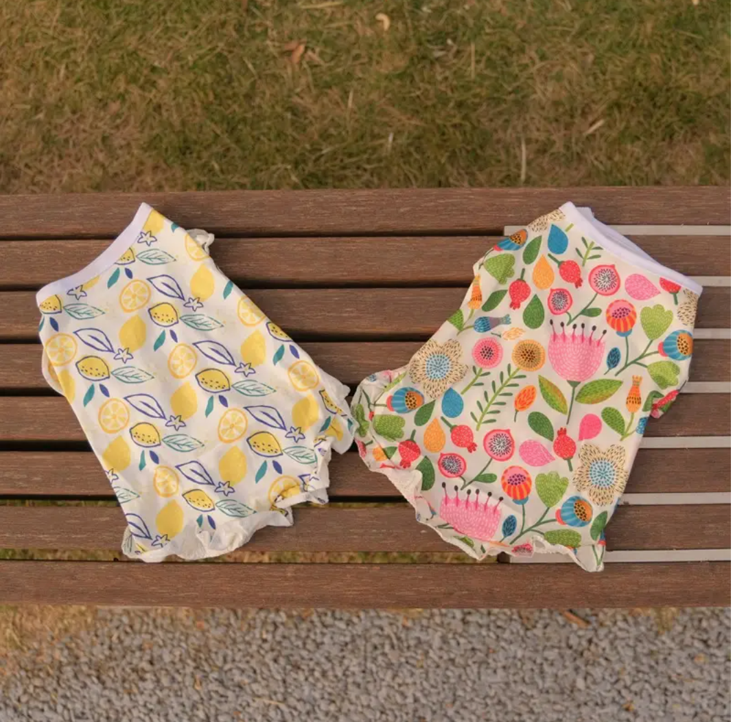 La tenue d'été pour chien à motifs
