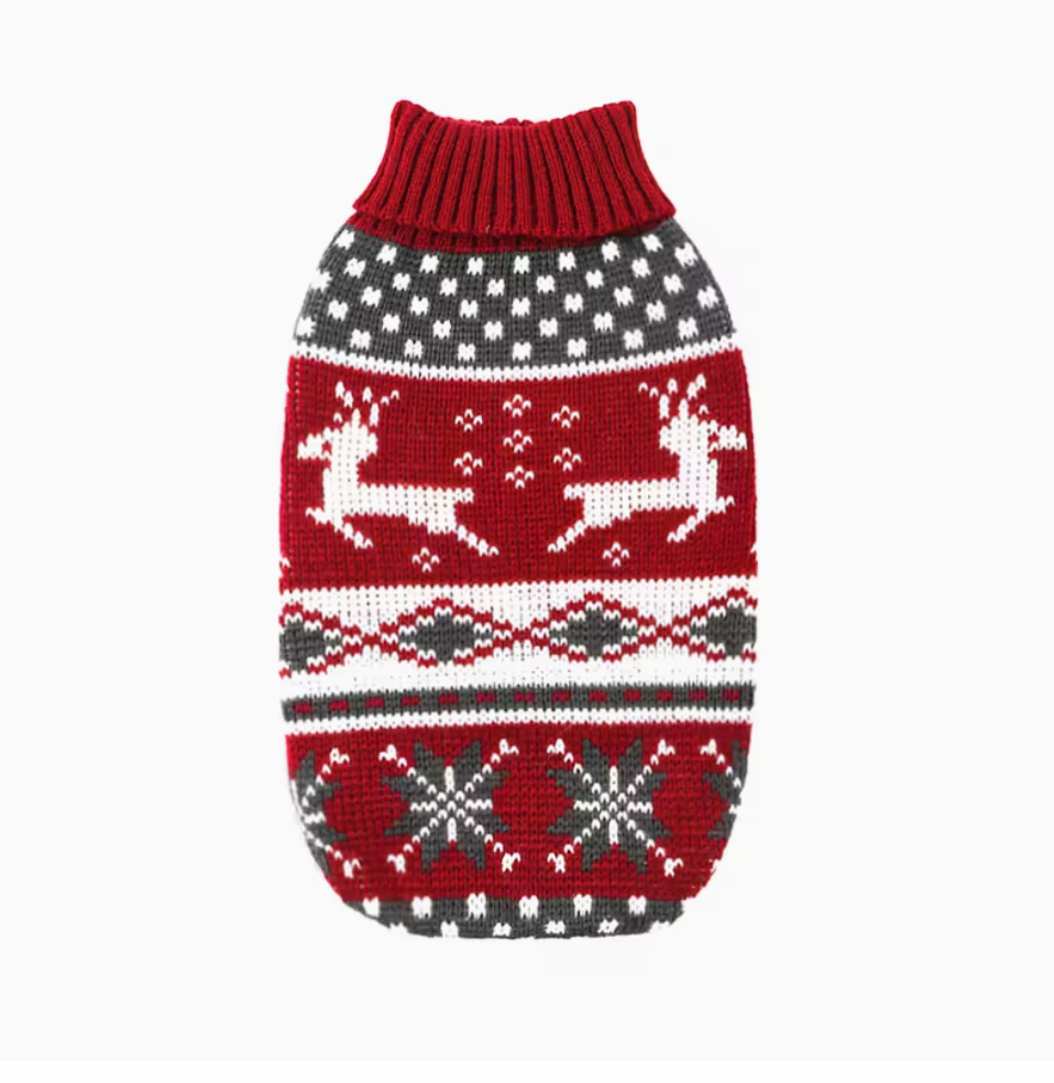 Le tricot pour chien renne Noël
