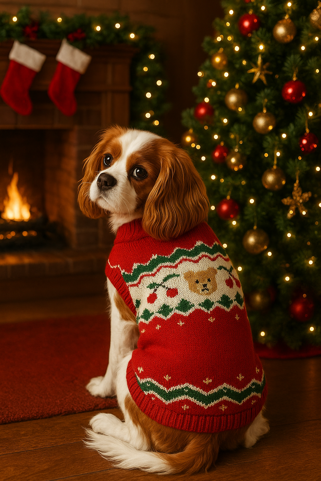 Le tricot pour chien ourson Noël