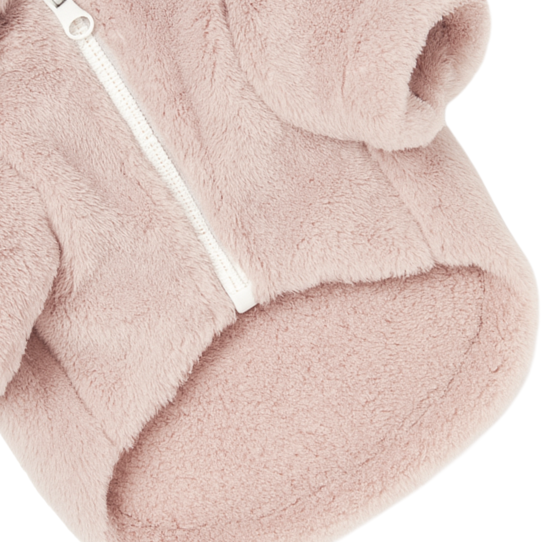 La veste en fausse fourrure pour chien rose