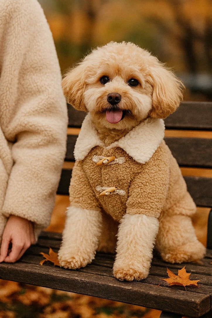 The cozy Sherpa dog coat