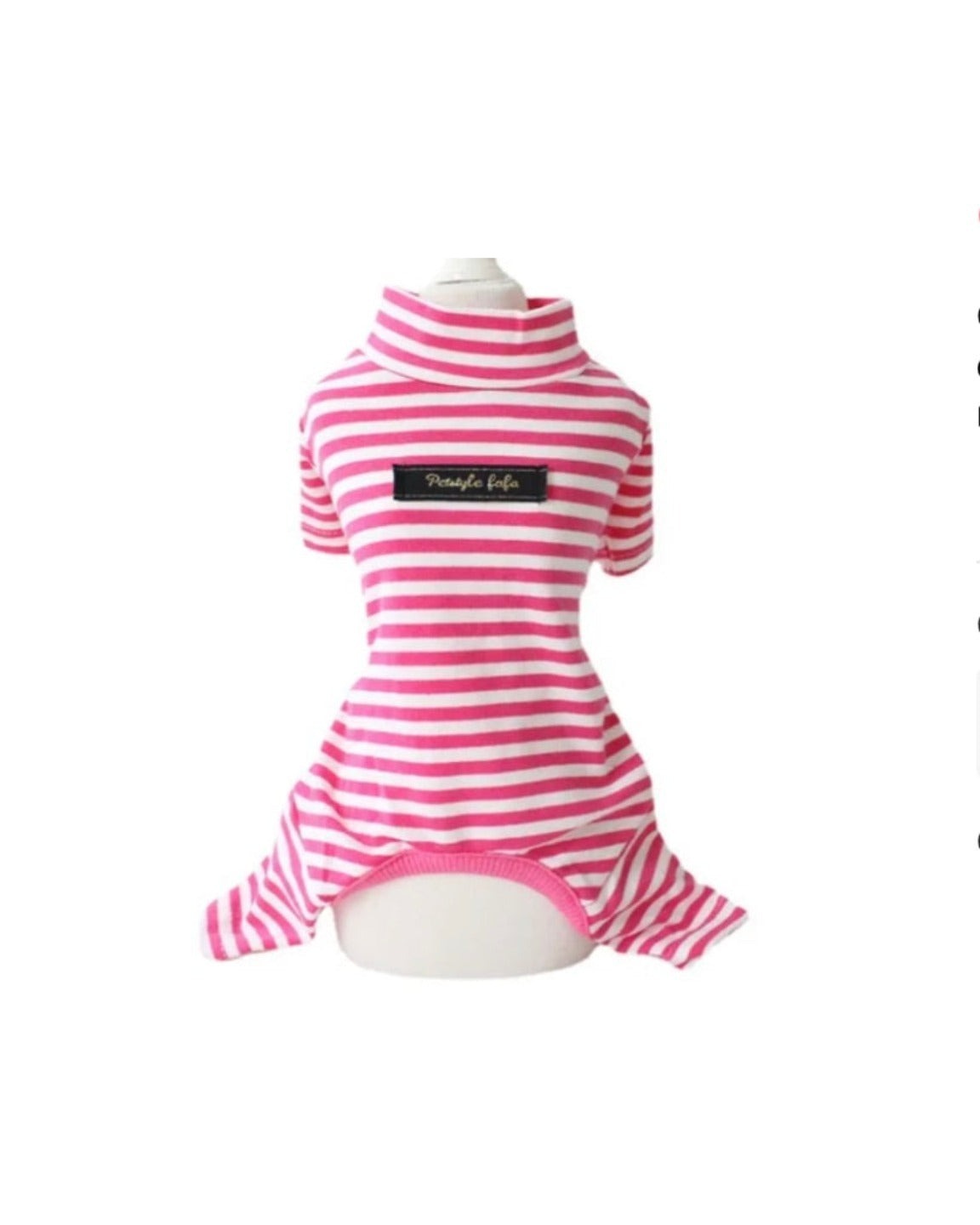 pyjama-ligné-rose-chien