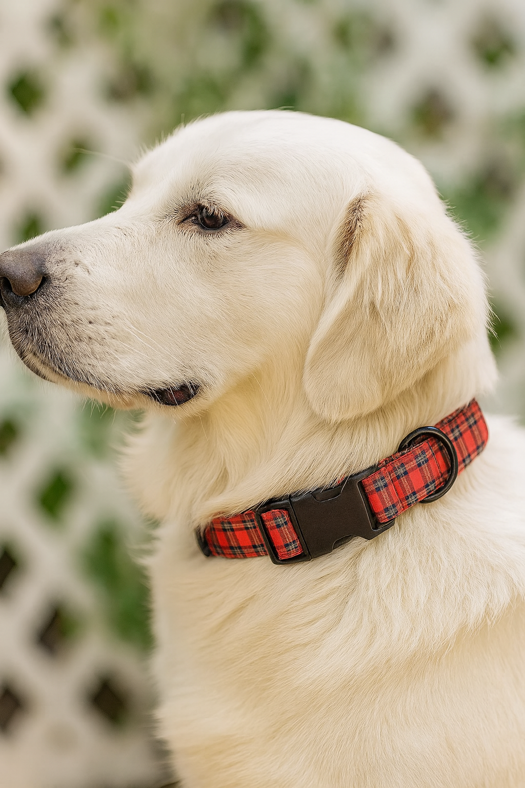 Le collier pour chien motif tartan rouge