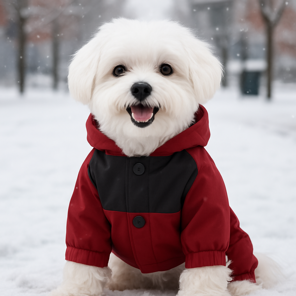 Manteau d’hiver pour chien – Rouge & Noir