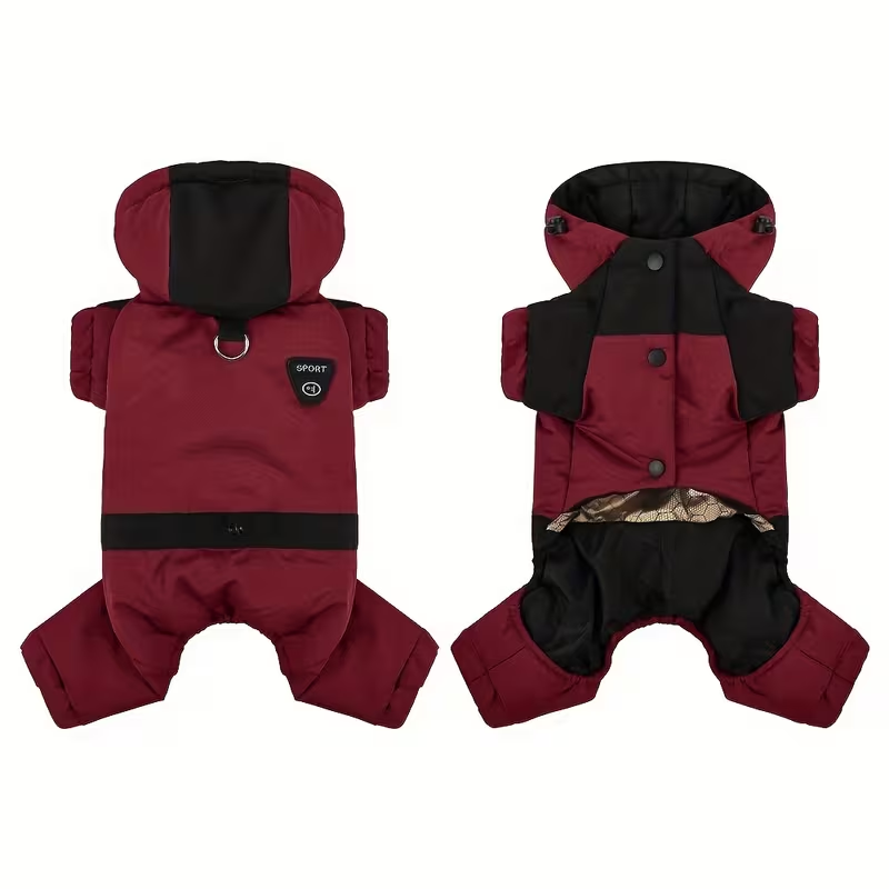 Manteau d’hiver pour chien – Rouge & Noir